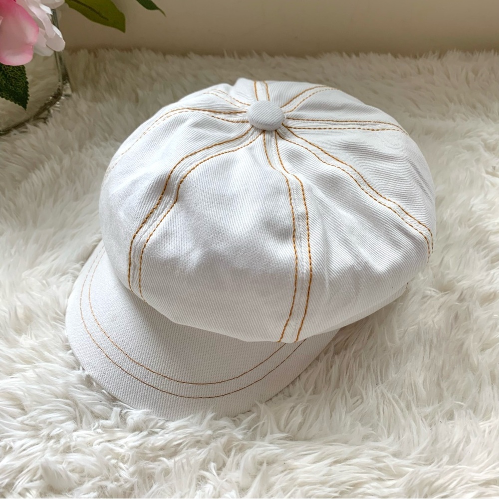 NWT Free People Blakey Bubble Cadet Hat in Ivory White - Picture 6 of 15
